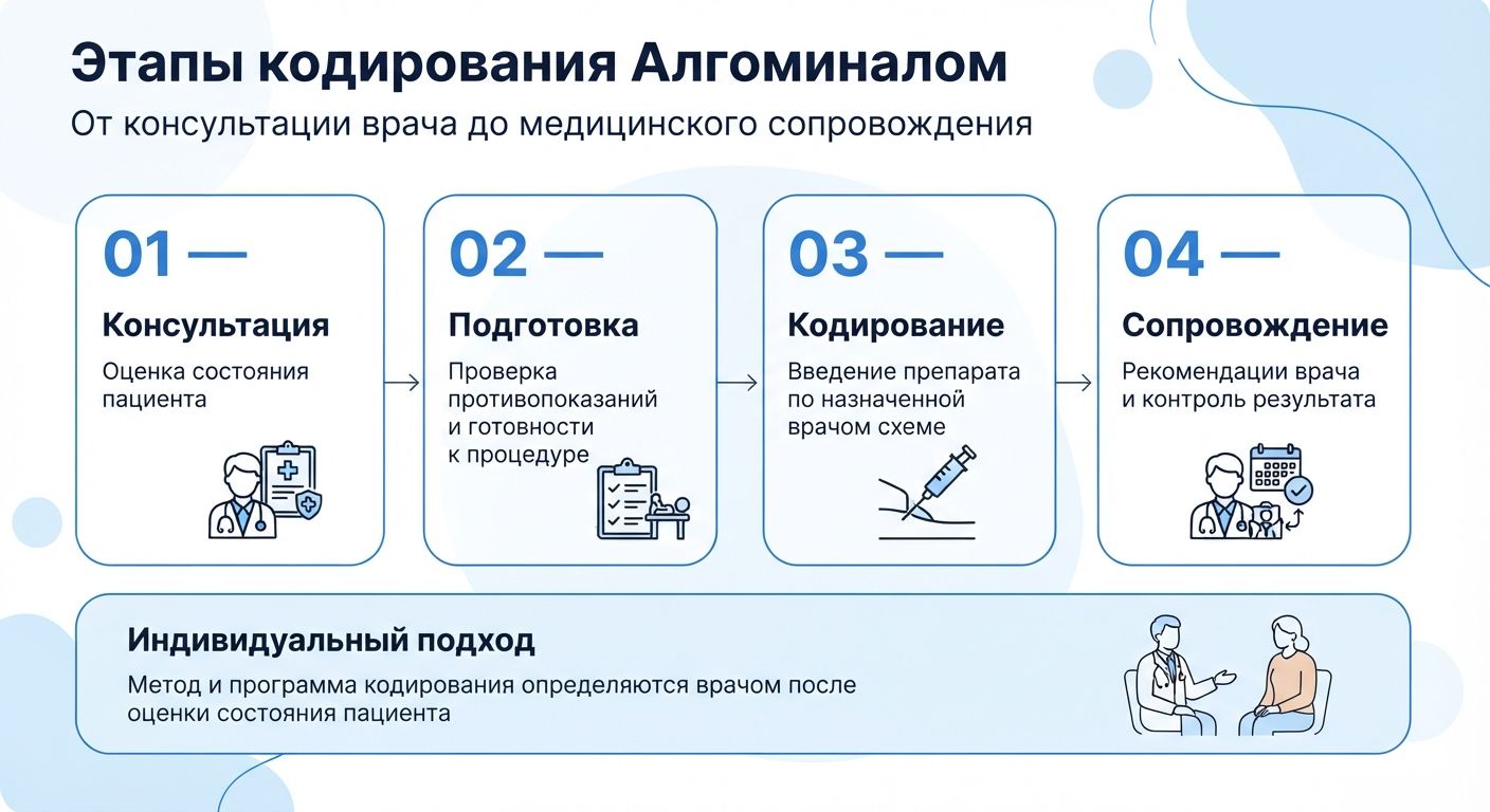 Кодирование препаратом «Алгоминал» в Шилке инфографика